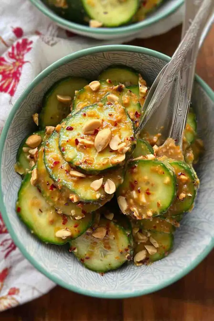 Super Easy Peanut Butter Cucumber Salad Recipe