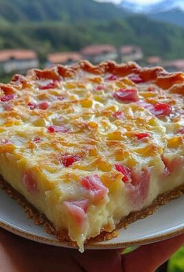 Crustless Rhubarb Custard Pie