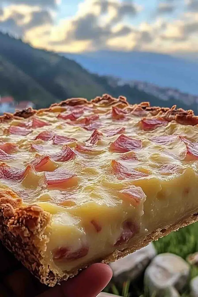 Crustless Rhubarb Custard Pie