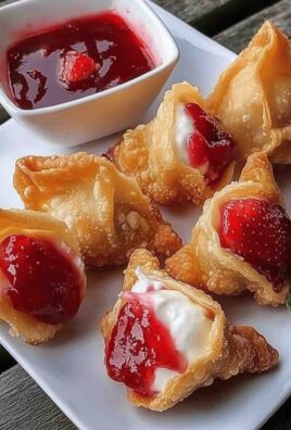 Deep-Fried Strawberry Cheesecake Wonton Bites