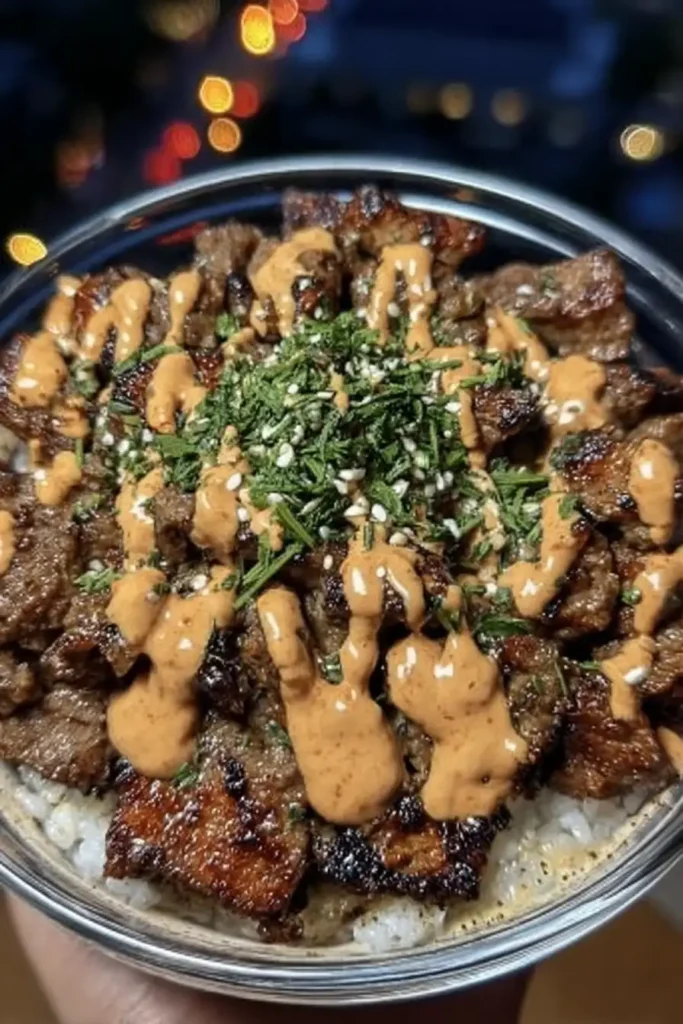 Korean Beef Bulgogi Bowls with Creamy Gochujang Sauce