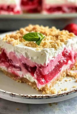 Layered Rhubarb Pudding Dessert