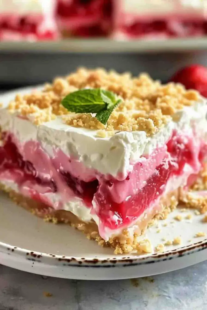 Layered Rhubarb Pudding Dessert