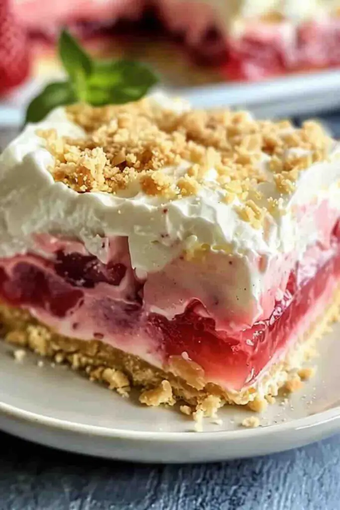 Layered Rhubarb Pudding Dessert