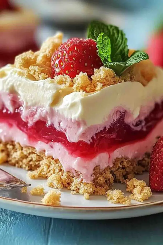 Layered Rhubarb Pudding Dessert