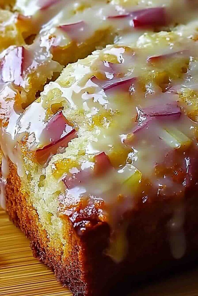 Lemon Rhubarb Loaf with Glaze