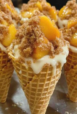 Peach Cobbler Cheesecake Cones