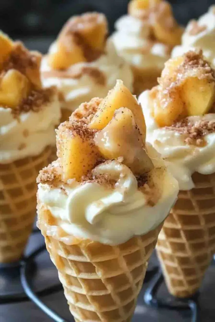 Peach Cobbler Cheesecake Cones