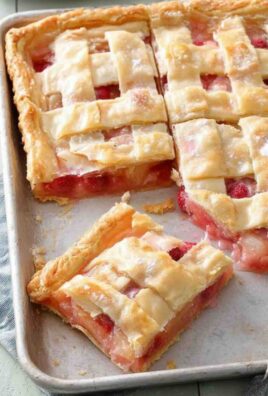 Raspberry Rhubarb Slab Pie