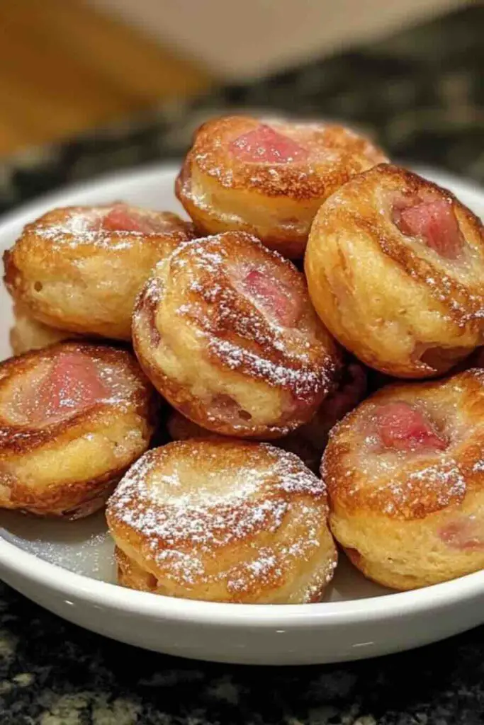 Rhubarb Pancake Bites