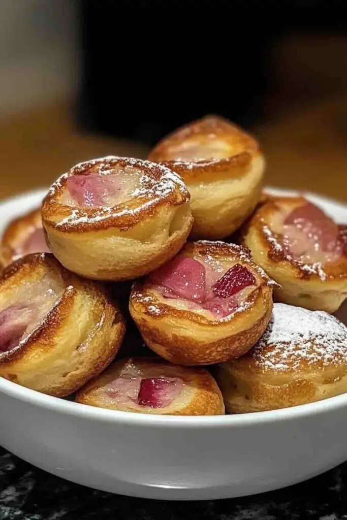 Rhubarb Pancake Bites