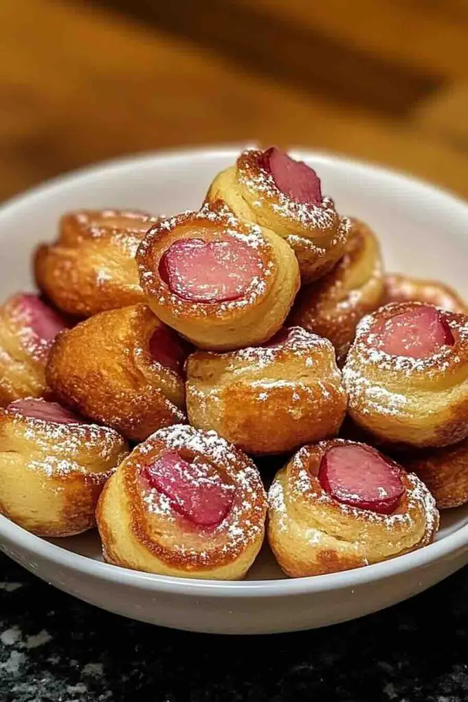 Rhubarb Pancake Bites