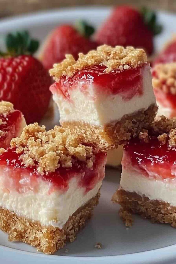 Strawberry Crunch Mini Cheesecake Bites