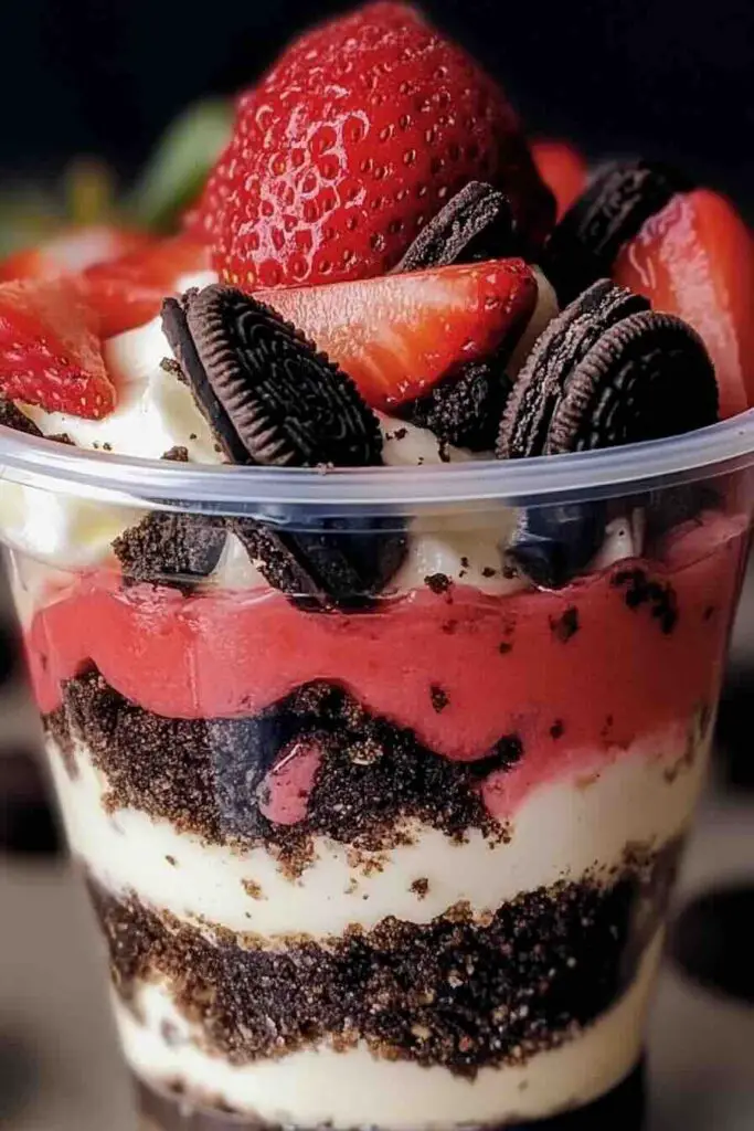 Strawberry Oreo Cheesecake Cup