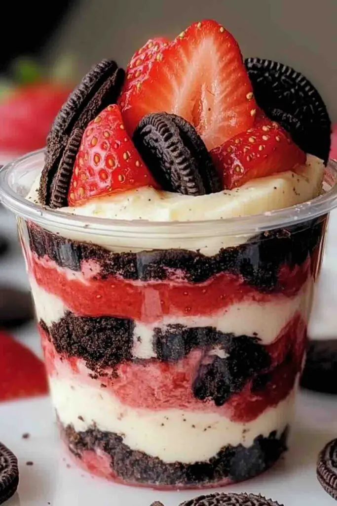Strawberry Oreo Cheesecake Cup