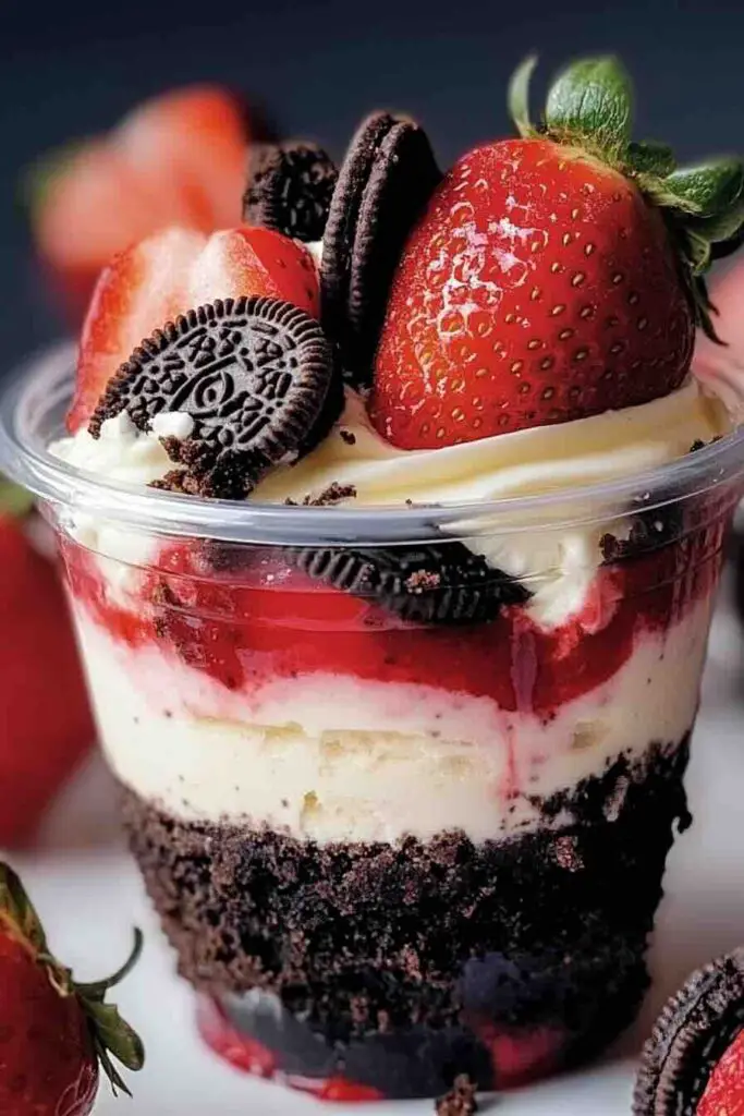 Strawberry Oreo Cheesecake Cup