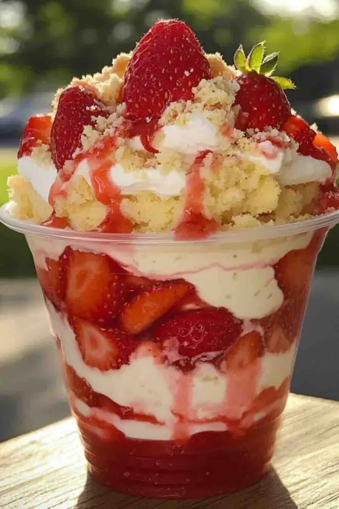 Strawberry Pudding Shortcake Cups