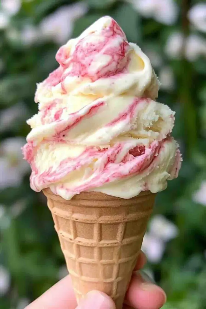 Strawberry Rhubarb Ice Cream