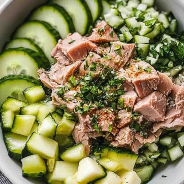 Tuna Cucumber Salad with Avocado