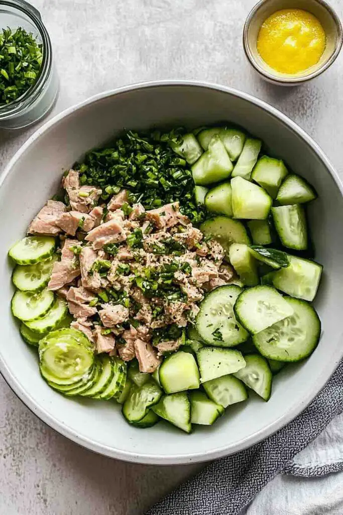 Tuna Cucumber Salad with Avocado