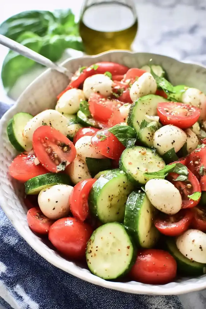 cucumber caprese salad