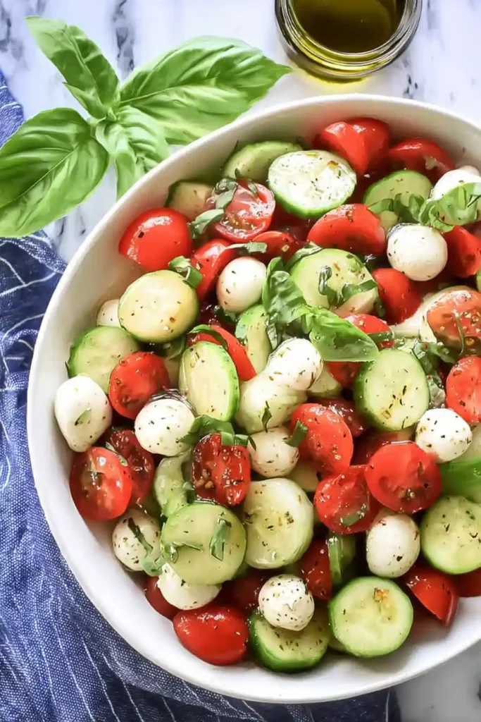 cucumber caprese salad