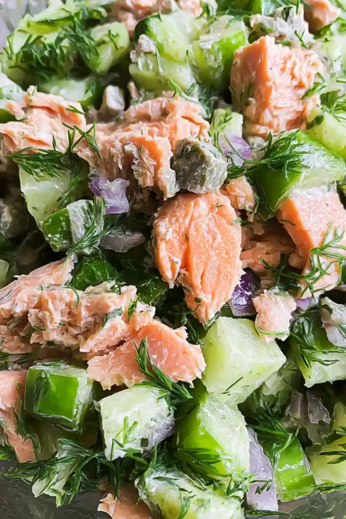 salmon cucumber salad