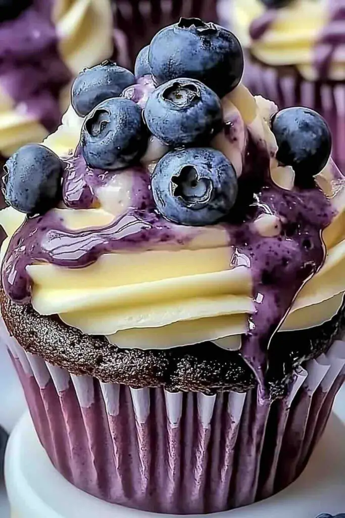 White Chocolate Blueberry Cheesecake Cupcake