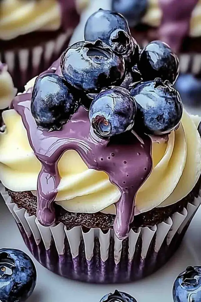 White Chocolate Blueberry Cheesecake Cupcake