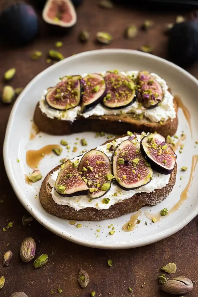 Fig Toasts with Pistachios and Whipped Feta