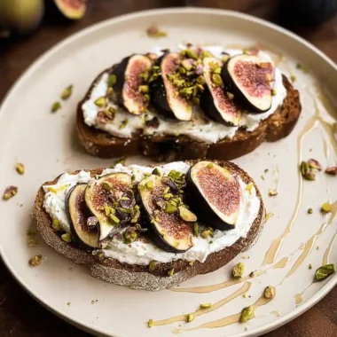 Fig Toasts with Pistachios and Whipped Feta