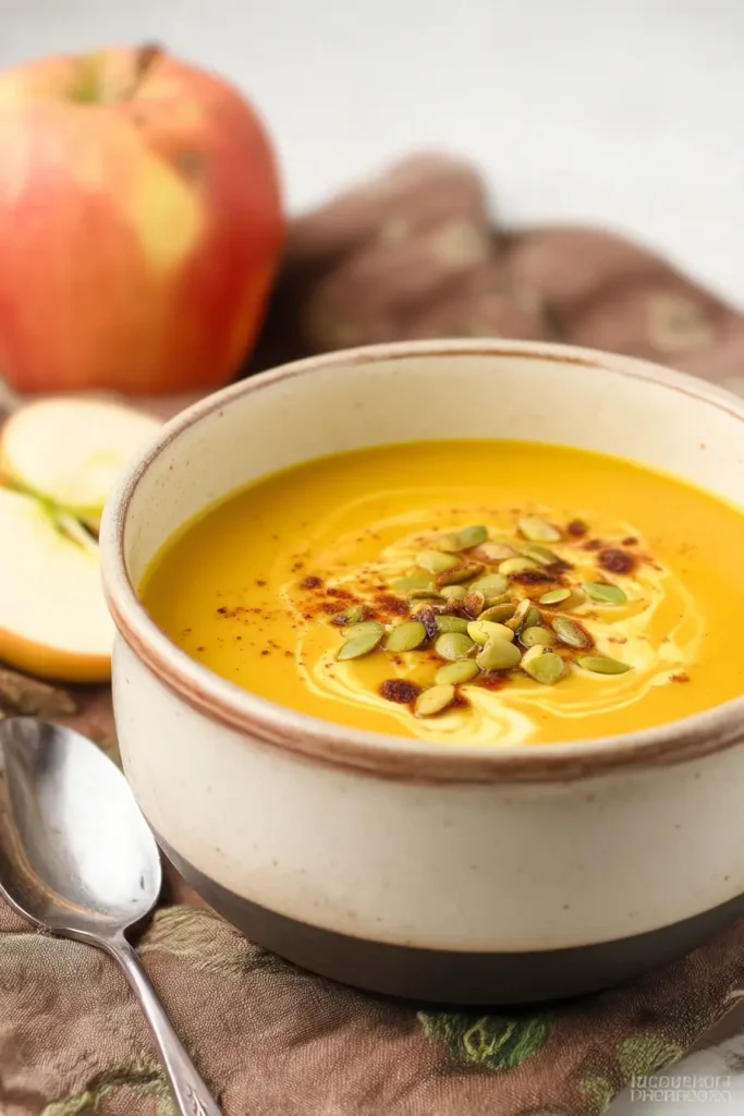 "butternut squash soup with apples
"
