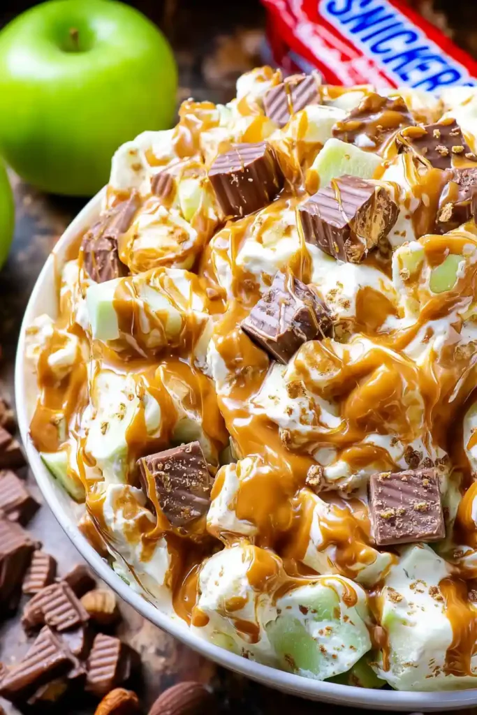 "Snickers Caramel Apple Salad
"