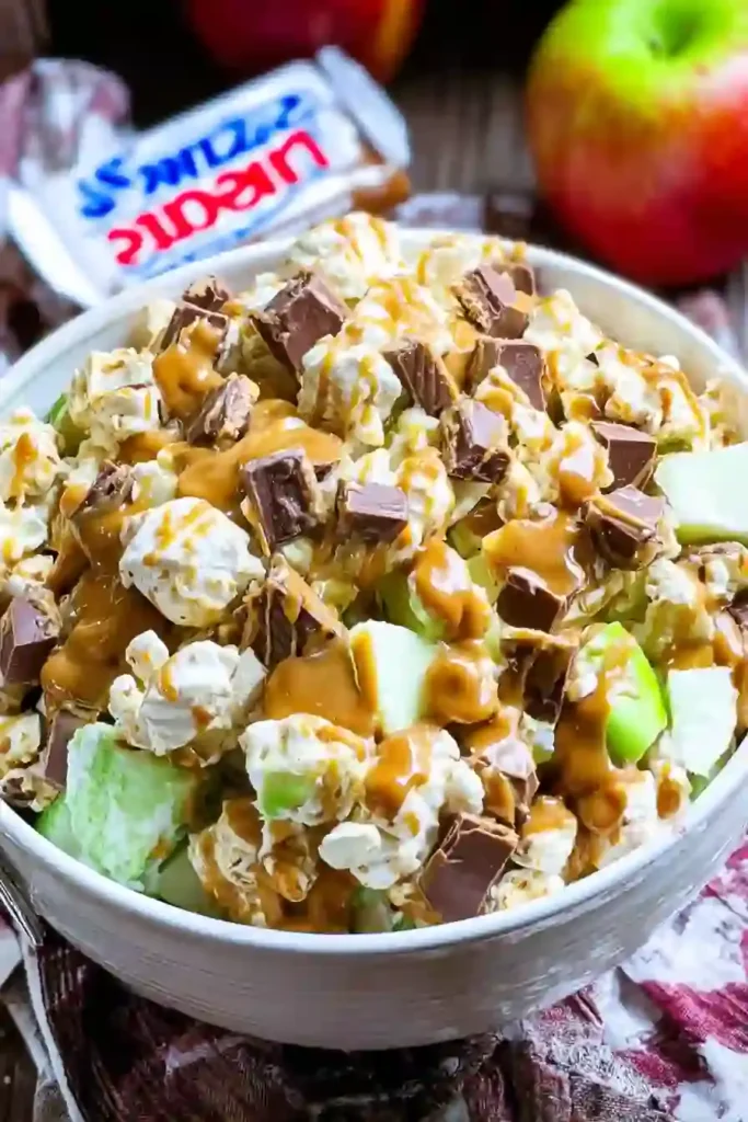 "Snickers Caramel Apple Salad
"
