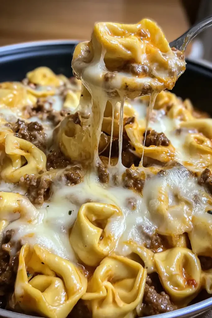 Cheesesteak Tortellini in Rich Provolone Sauce