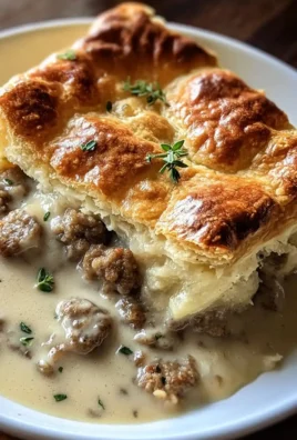 Sausage, Gravy, and Biscuit Pie