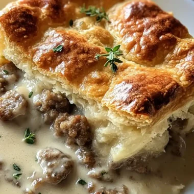Sausage, Gravy, and Biscuit Pie