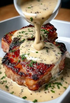 Savory Maple Bacon Pork Chops with Dijon Mustard Cream Sauce