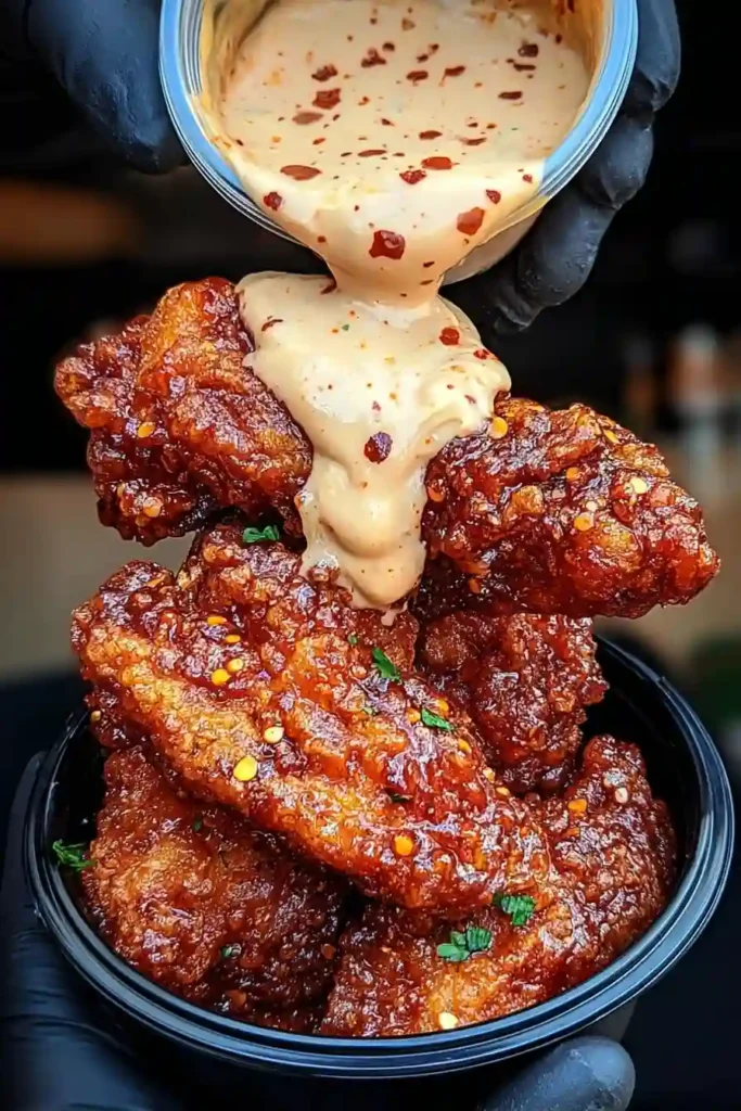Spicy Korean Fried Chicken with Gochujang Mayo