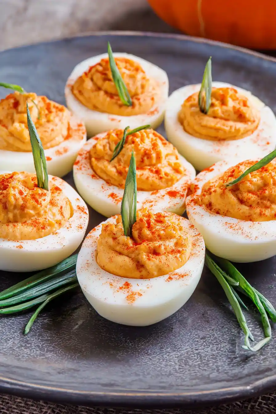 pumpkin deviled eggs