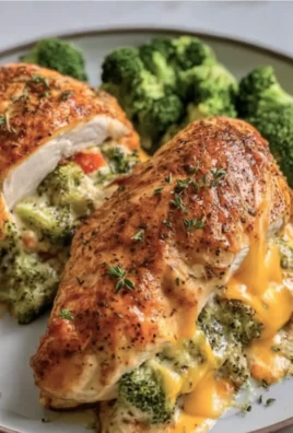 Broccoli and Cheese Stuffed Chicken Breast