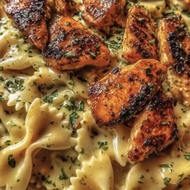 Garlic Butter Chicken Bowties with Mozzarella