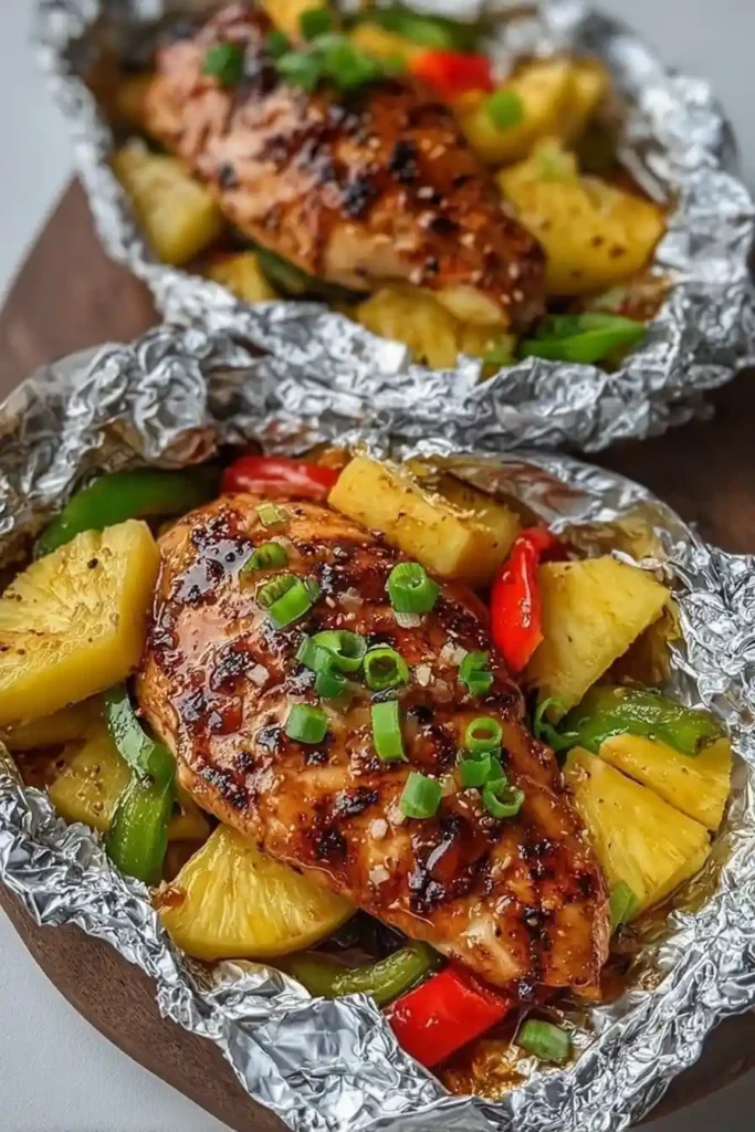 Teriyaki Chicken and Pineapple Foil Packets