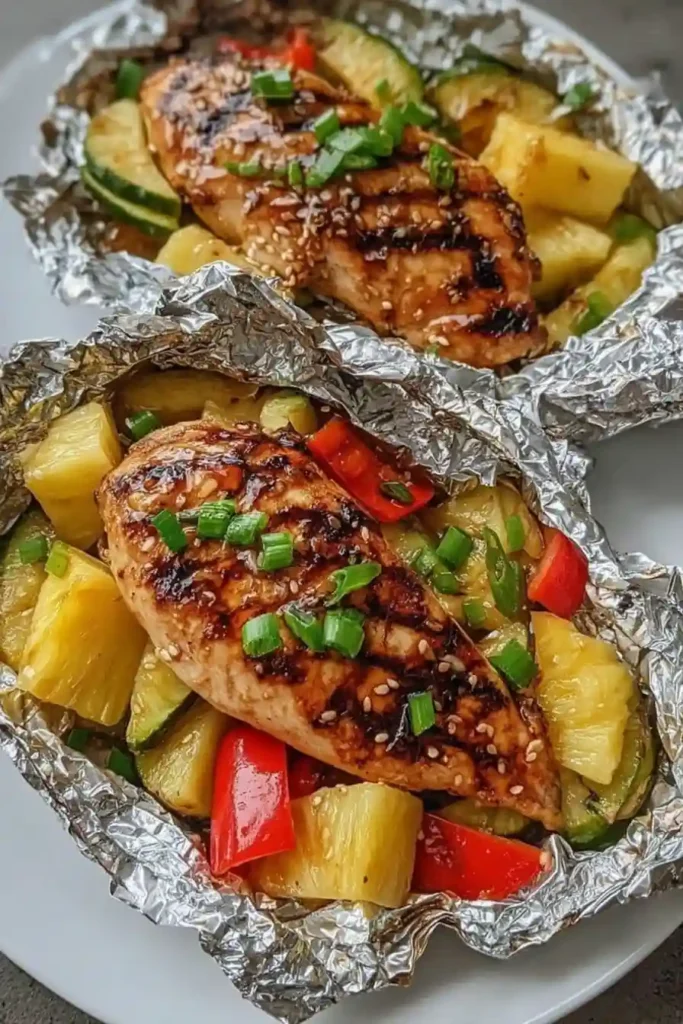 Teriyaki Chicken and Pineapple Foil Packets