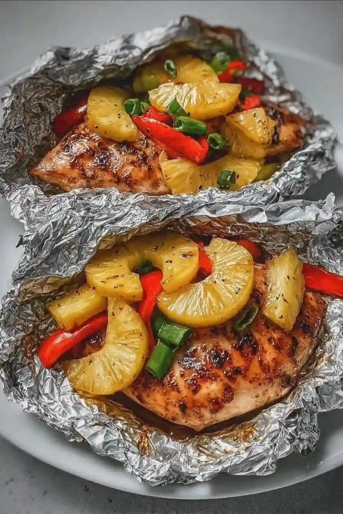 Teriyaki Chicken and Pineapple Foil Packets