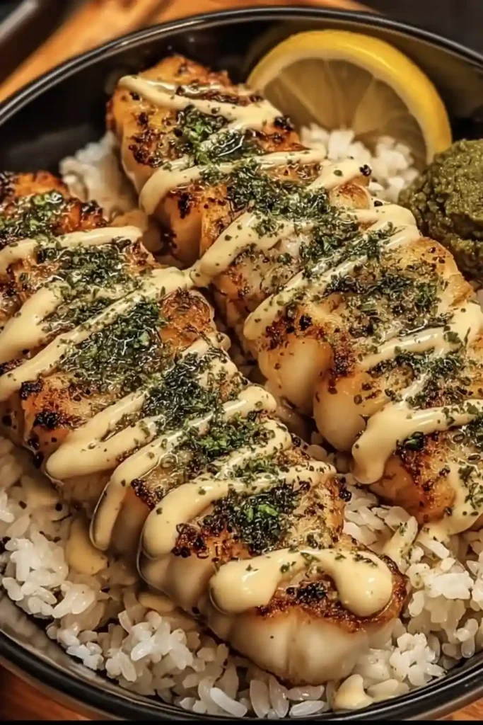 Lemon Herb Cod Strips Rice Bowls