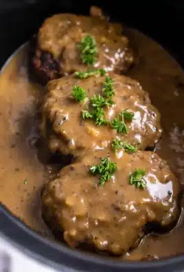 Slow Cooker Salisbury Steaks