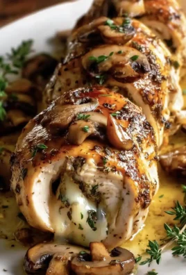 Stuffed Chicken Rolls with Mushrooms