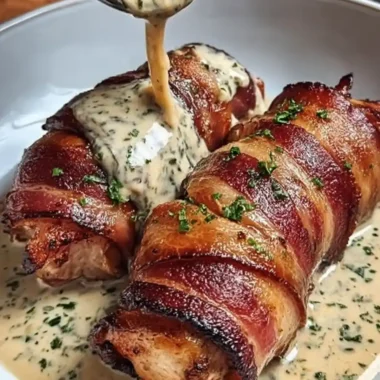 Bacon-Wrapped Chicken with Creamy Dijon Sauce