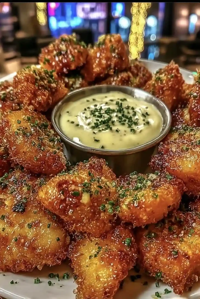 Garlic Butter Chicken Bites with Ranch Dressing